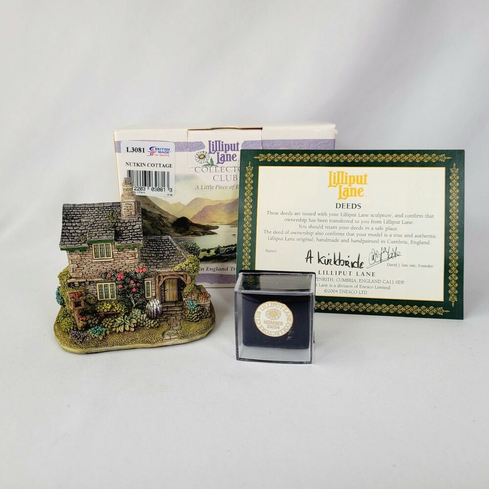Lilliput Lane "Nutkin Cottage" L3081 - 2008 2009 House Figurine w Box Deed & Pin